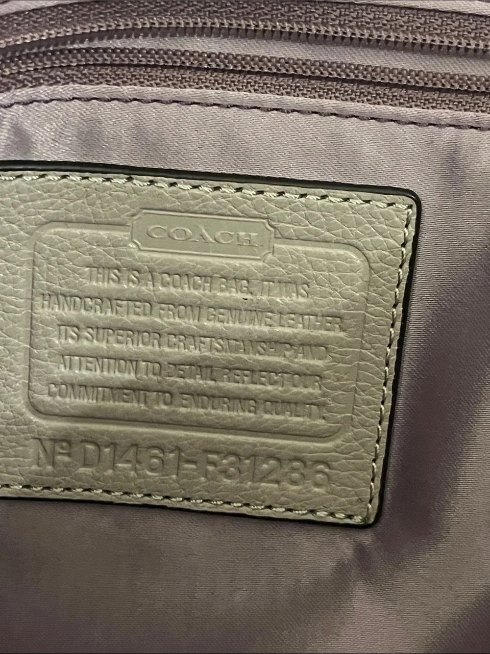 COACH Putty PARK STUDDED CARRIE TOTE Purse Bag F 31286